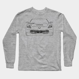 Chevrolet Corvette Z06 2015 Sketch Long Sleeve T-Shirt